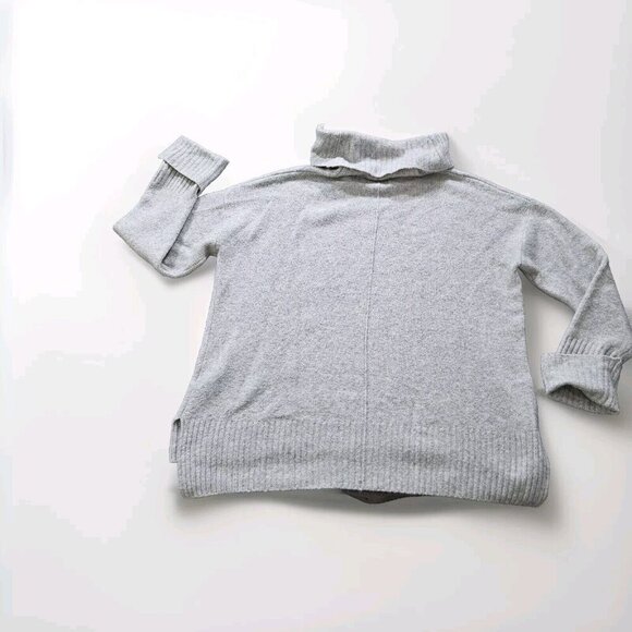 Cynthia Rowley Sweater Womens L Gray LS Shawl Collar Cottagecore Wool Blend Soft - Picture 12 of 12